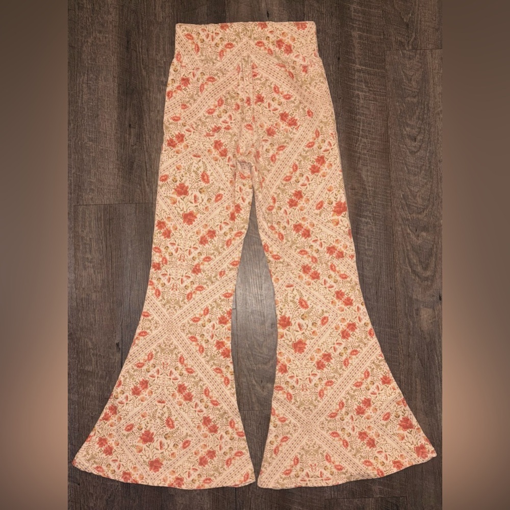 Show Me Your MuMu Floral Bohemian Wide-Leg Pants Stretch Waist Size Small - Picture 8 of 9